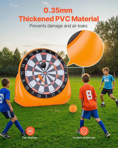 Inflatable soccer dartboard, giant soccer dartboard, comes with 2 soccer balls and air pump, can be set up in 3 minutes, ideal for large garden games.